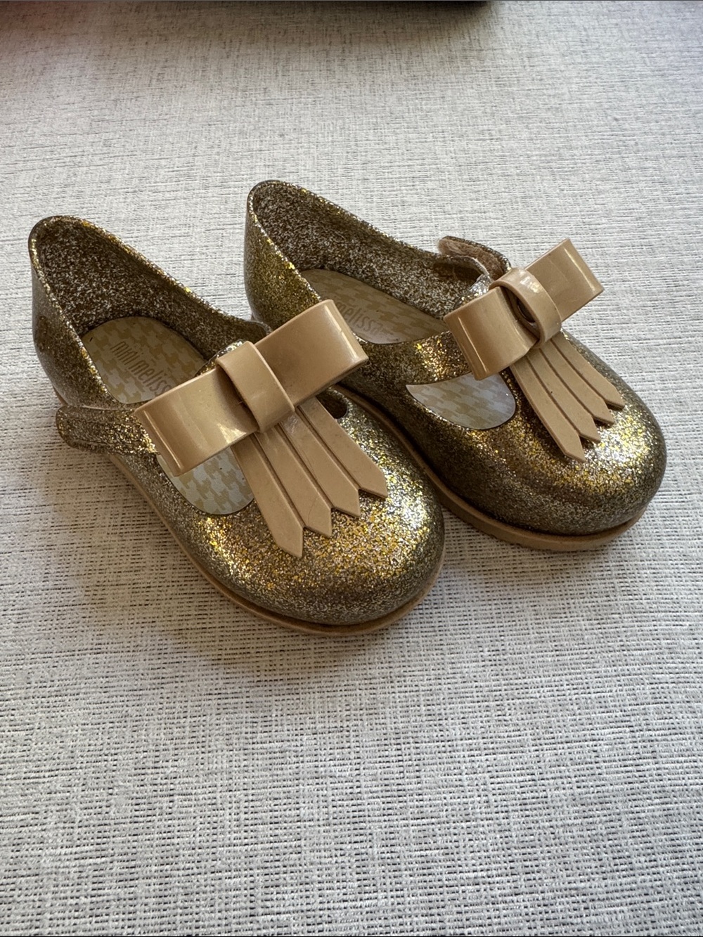 Mini Melissa Gold toddler shoes